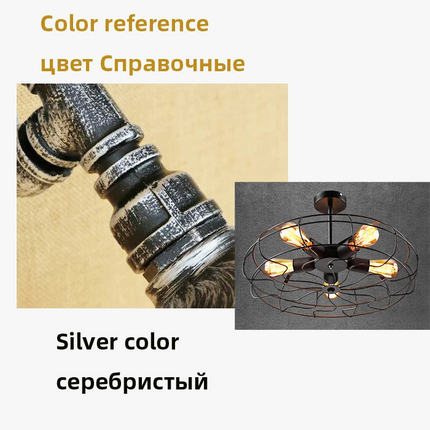 Plafonnier ventilateur suspension style loft rétro — LZ4X9P2