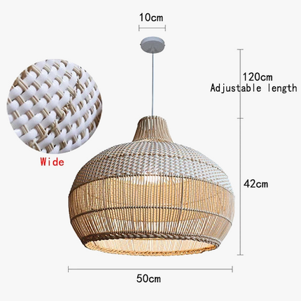 Suspension tissée à la main style rétro pour salon et salon de thé LED — LZ4X9P2