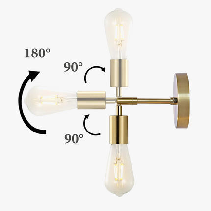 Applique murale vintage LED rotative 180° E27 pour salle de bain et chambre — LZ4X9J
