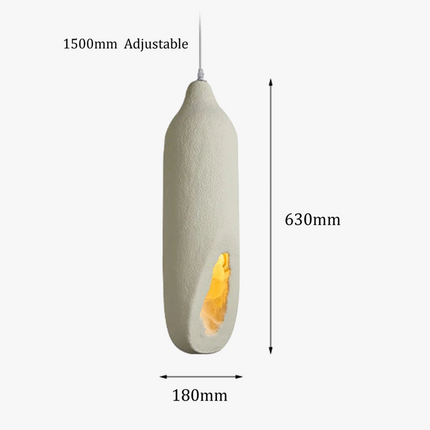 Suspension Wabi Sabi blanc cassé nordique bouteille d'eau forme 63 cm de haut chambre salle à manger