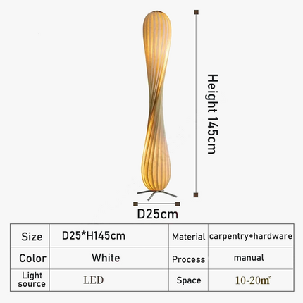 Lampadaire en bois au design simple et rétro Wabi Sabi — LZ4X9T2