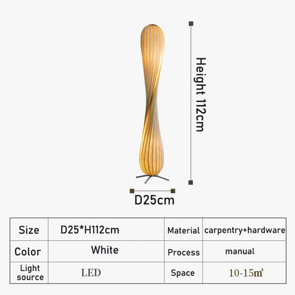 Lampadaire en bois au design simple et rétro Wabi Sabi — LZ4X9T2