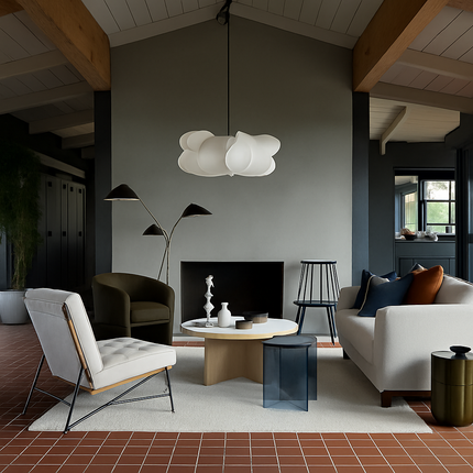Suspension Wabi-sabi en soie style japonais pour salon et boutique — LZ4X9T