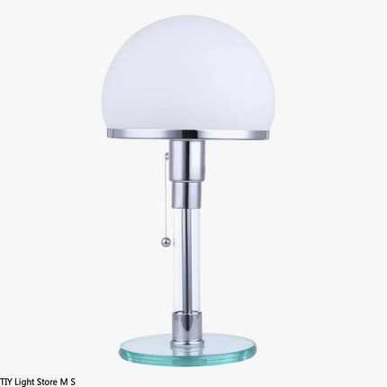 Lampe de table LED Bauhaus en verre et acier inoxydable Wilhelm Wagenfeld — LZ4X9T2
