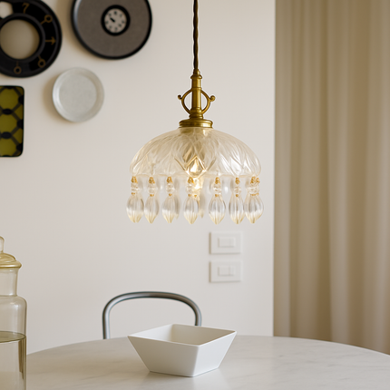 Suspension LED intérieure en verre style rétro français — LZ4P9X