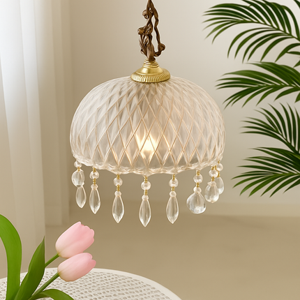Suspension LED intérieure en verre style rétro français — LZ4P9X