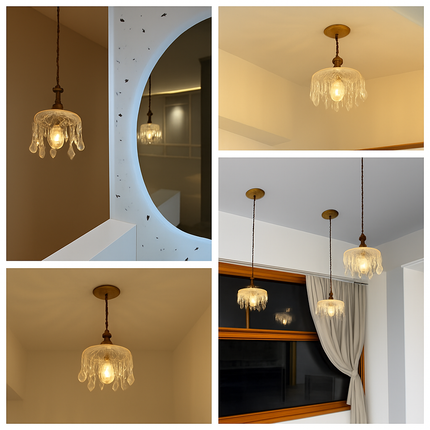 Suspension LED intérieure en verre style rétro français — LZ4P9X
